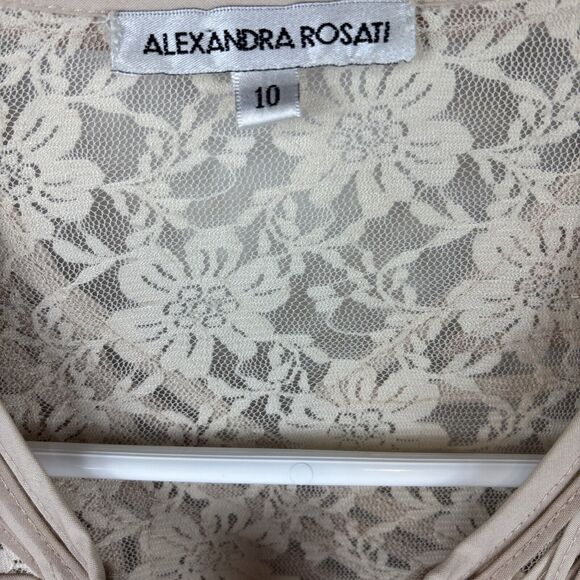 Alexandra Rosati Women's Size 10 Cream Lace Tank Top W/ Matching Dual Zip Jacket - Picture 4 of 16